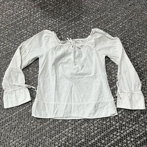 Old Navy | White Long Sleeve Off The Shoulder Blouse